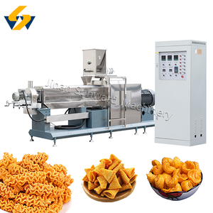PelletTwin Extrusora de tornillo para aperitivos fritos de diferentes capacidades Línea de procesamiento de chips Bugle Snacks torcidos de corteza de arroz frito - Product Image 2
