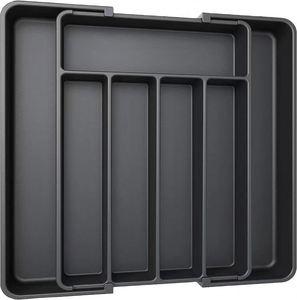 Expandable Cooking Utensil Tray Extended Tableware Storage Box Kitchen <b>Shrink</b> Storage Tray <b>Plastic</b> Material Drawers Organizer - Product Image 2
