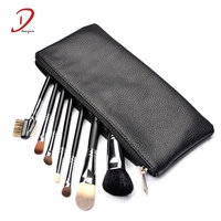 Ensemble de 7 pinceaux de maquillage Dongshen en poils de chèvre et de poney, manches en bois - Pinceaux éventail, angulaires, pour le blush, pour estomper - Idéal pour les voyages et l'usage quotidien