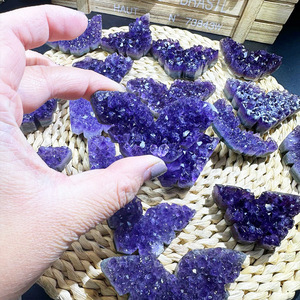 ขายส่งชุดผีเสื้ออะเมทิสต์จากอุรุกวัย แกะสลักด้วยมือ รูปทรงดอกไม้ หินธรรมชาติ ตกแต่งบ้าน - Product Image 2