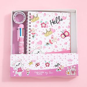 Kit de Papelería Escolar de 8 Piezas con Diseño de Dinosaurios Lindos de Dibujos Animados, Juego de Bolígrafos, Diario y Cuaderno para Niños - Product Image 3