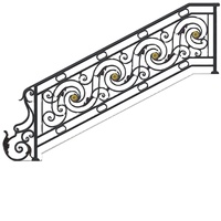 Rampe d'escalier en fer forgé artisanal au design contemporain pour villa et hôtel