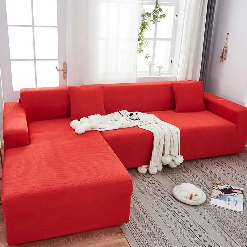 Cheersee rot Stretch gestrickt Pure Color Recliner Kreuz muster Schon bezüge 3 2 1 Couch-Set Elastische Sofa bezüge für volle Abdeckung