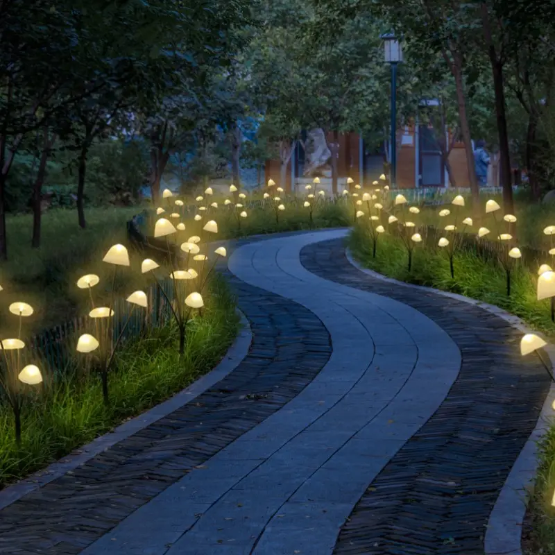 LED solar cogumelo corda luzes gramado terra plug-in luz pátio jardim atmosfera de Natal luzes decoração do feriado