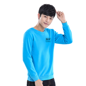Tùy Chỉnh Đồng Bằng Bông Pháp Terry Người Đàn Ông Của Áo Len Trắng Nổi Crewneck Logo Áo Áo Hoodie Cho Nam Giới Tem - Product Image 3