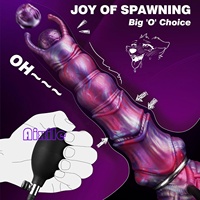 Dildo fantaisie Monster Ovipositor avec 4 œufs, Dildos à gros nœud de chien, Dildos en forme de pénis de cheval avec pompe gonflable, Jouets anaux pour adultes
