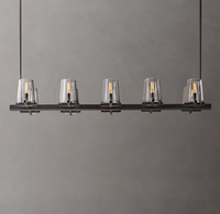 Lampe suspendue en laiton au design américain Lustre en verre personnalisé moderne et simple pour salon salle à manger maison