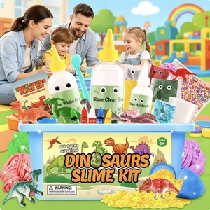 Kit Personalizable para Hacer Slime de Dinosaurios, Divertido Kit de Slime DIY para Niños y Niñas, Regalos de Navidad, Cumpleaños y Fiestas - Product Image 1