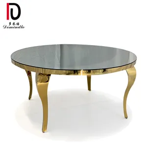 Nuevo diseño espejo de mesa de vidrio de acero inoxidable mesa de comedor