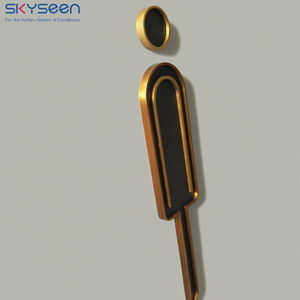 SKYSEEN, letreros <span class=keywords><strong>de</strong></span> inodoro <span class=keywords><strong>de</strong></span> acero inoxidable personalizados, diseño <span class=keywords><strong>de</strong></span> línea dorada, fábrica al por mayor para hoteles, posadas, centros comerciales, vallas publicitarias - Product Image 5