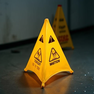 Cono Pop Up Multilingue 76 Cm Giallo Segnale di Attenzione Pavimento Bagnato - Product Image 3