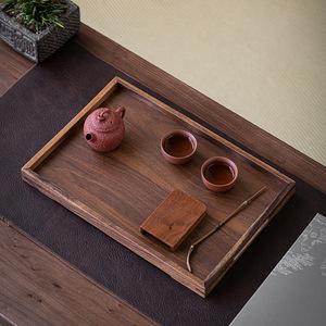 Walnut Wood <b>Tray</b> Square Serving Platter Handmade For Hotel Tea Coffee Dining - Product Image 3