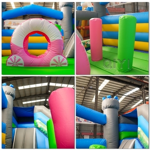 Château gonflable avec toboggan, structure gonflable pour usage commercial, structure gonflable en PVC avec toboggan pour enfants - Product Image 4