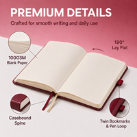 Carnet A5 personnalisé en PU de qualité supérieure, papier 100 g/m², fermeture élastique, double marque-page, attache pour stylo, pour notes quotidiennes, planification, cadeau