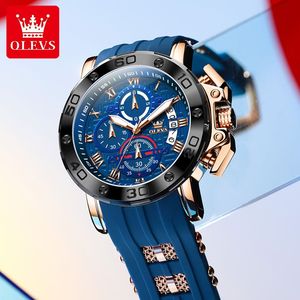 นาฬิกาควอตซ์โครโนกราฟกันน้ำเรืองแสงหน้าปัดใหญ่สายยางแบบกำหนดเอง OEM 9986 พร้อมโลโก้ ODM สำหรับผู้ชาย - Product Image 3