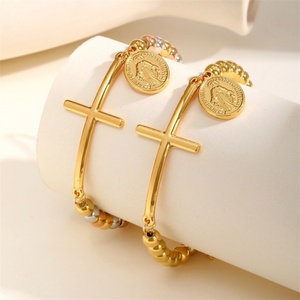 Pulsera de Rosario de la Religión Católica, Colgante de Cruz de la Virgen María, Pulseras de Joyería para Mujer - Product Image 2