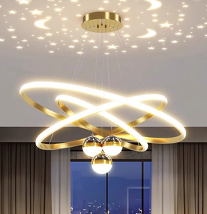 Lámparas Colgantes LED Modernas de Lujo con Diseño de Cielo Estrellado, Proyección de Aluminio, Lámparas de Techo para Interiores, Instalación Profesional - Product Image 5