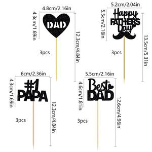 Décoration de gâteau jetable en papier de luxe écologique pour la fête des pères et les anniversaires, avec inscription « Love Dad Beard Tie » - Product Image 3