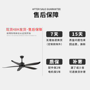 Industrial Style Black Ceiling Fan 52 Inch DC Motor Quiet Design For Living Room Bedroom - Product Image 2