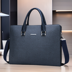 Fashionable PU <strong>Leather</strong> <strong>Briefcase</strong> One-Shoulder Crossbody Business Bag Portable Horizontal Laptop Bag for Men Large Capacity New - Product Image 1