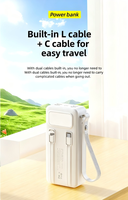 Batterie externe solaire étanche 30000mAh 40000mAh pour extérieur, chargeur solaire portable 10W avec lumière LED, Micro USB Type-C, camping, PVC