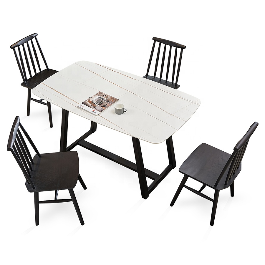 Роскошный мраморный обеденный стол, современный обеденный стол, набор прямоугольных деревянных обеденных столов