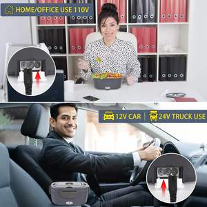 Lonchera Eléctrica Portátil de 110V/12V/24V, Calentador de Comida de 40W 60W 80W, 2 Compartimentos para Adultos, Auto, Camión, Trabajo, Viajes - Product Image 4