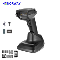 Lector de Códigos QR Inalámbrico BT Portátil 1D 2D con Transmisión de Voz, Sensor Automático, Escáner de Códigos de Barras con Base y Batería de 2600 mAh
