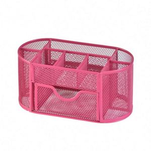Mesh Desk Organizer Pencil Holder <b>9</b> Compartments with Drawer - Product Image 3