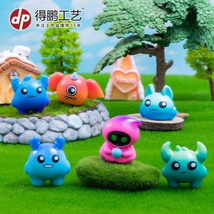 Figuras de Monstruos de Dibujos Animados en Miniatura, Decoraciones de Resina para Escritorio y Coche - Product Image 4