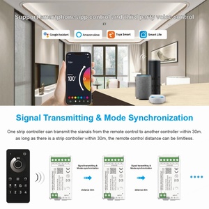 C103W Aipin Mesh Group Sync Tuya Smart WiFi RGB Nachtlicht 12V 24V COB Punktlose LED-Streifensteuerung 4-Zonen Fernbedienung IP20 - Product Image 2