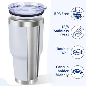 Mug de voyage isotherme en acier inoxydable de 30 oz avec couvercle anti-fuite sans BPA pour cadeaux d'affaires, voiture, bureau, extérieur - Product Image 3