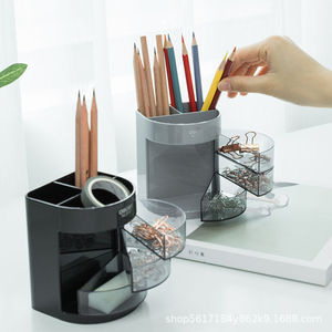Deli 9147 Porte-stylos multifonctionnel à trois couches, support de rangement en plastique pour bureau, pour stylos et papeterie - Product Image 5