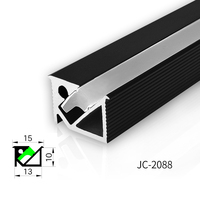 Moderne W13 H10mm en forme de U anodisé en alliage d'aluminium Cabinet Light Profile T5 Temper 45 Degrés Oblique Light-Emitting