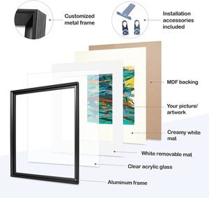 Cornice per <span class=keywords><strong>Foto</strong></span> in Alluminio <span class=keywords><strong>con</strong></span> <span class=keywords><strong>Vetro</strong></span>, 8 Colori, Misure Personalizzabili A0 A1 A2 A3 A4 A5 - Product Image 3
