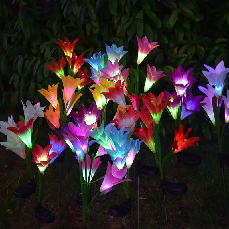 Горячие стили, водонепроницаемые декоративные цветочные лампы, солнечные светодиодные садовые подсолнуховые лампы, уличные
