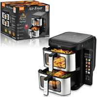 Friteuse à air RAF R.5026 2800W 6.0L+6.0L avec panier Freidora De Aire 360 °   Circulation d'air, contrôle numérique, réduction de l'huile de 80 %, nettoyage facile