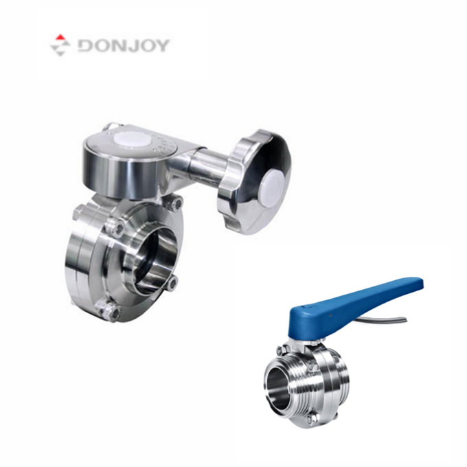 DONJOY micrometric adjustable welding butterfly valve stainless steel butterfly valve sanitary butterfly valve