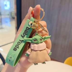 Kid Gift Lovely Cartoon <strong>Baby</strong> <strong>Yoda</strong> Keychain Star 3D Doll War Pendant Key Chain <strong>Backpack</strong> Car Key Ornaments Wrist Strap Keychains - Product Image 4