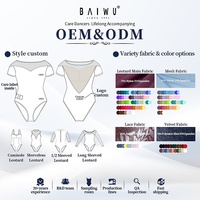Justaucorps de danse pour femme Baiwu, modèle camisole sans manches, coupe haute, dos ouvert, en nylon très extensible, OEM, pour fille, 122141018
