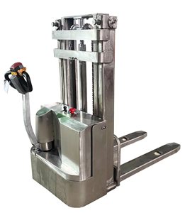 Apilador eléctrico de acero inoxidable 304 1,2 T 1,5 T con uso de patas a horcajadas para elevador de palés de paleta lateral Doble - Product Image 1