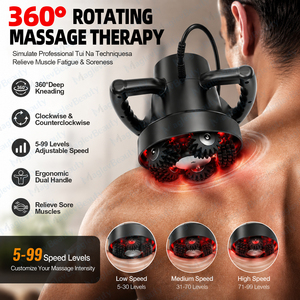 360 °   เครื่องนวดตัวไฟฟ้าแบบหมุนได้ ปรับความแรงได้ พร้อมฟังก์ชั่นเดินหน้า/ถอยหลัง สำหรับไหล่ คอ หลัง หน้าท้อง ขา ใช้ในบ้าน - Product Image 3