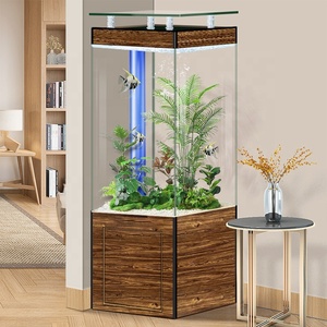 Acuarios acrílicos cuadrados grandes y medianos personalizados de fábrica con gabinete inferior, pecera decorativa y accesorios de vidrio - Product Image 4