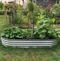 Jardinière extérieure de style américain en fer galvanisé résistant à la rouille, écologique et durable, bac à plantes surélevé en fer ondulé pour la maison
