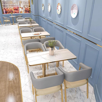 Mobilier commercial haut de gamme : Ensembles table, chaise et banquette de restaurant, mobilier de luxe léger pour hôtel, restauration, table, chaise et banquette en métal