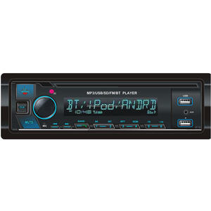 Reproductor MP3 para <span class=keywords><strong>coche</strong></span> 1DIN, autorradio estéreo en el tablero, transmisor FM, receptor auxiliar SD, USB, MMC, WMA, compatible <span class=keywords><strong>con</strong></span> reproductores MP4 para <span class=keywords><strong>coche</strong></span>, Control remoto - Product Image 2