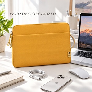 Lightweight Padded Nylon Cloth <b>13</b> to 15.6 Inch Notebook Carrying Case for Business Commute Customizable <b>Laptop</b> Bag - Product Image 3
