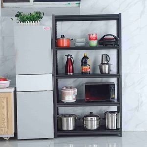 الأزياء Boltless رفوف أسود معدن عرض رفوف الرف 3 4 5 طبقة أرفف من الحديد الصلب البخار المعادن وحدة رف - Product Image 2