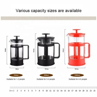Cafetière à piston moderne en acier inoxydable, écologique, avec verre borosilicate, isolation thermique, résistante à la chaleur, portable, grand couvercle