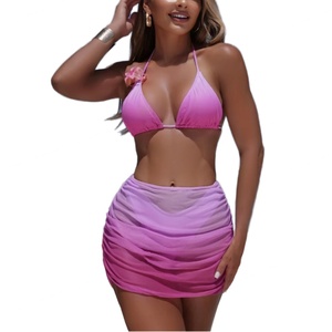 Ensemble bikini 2 pièces grande taille respirant et écologique, personnalisable en gros, service OEM, motif uni, Spandex/Polyester, pour le fitness - Product Image 1